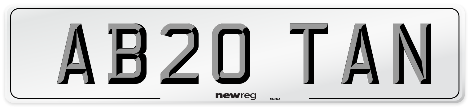 AB20 TAN Number Plate from New Reg